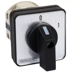   Comutator manual Tracon, PORNIT-OPRIT, 400 V, 20 A, 3 poli, 5,5 kW, 48 × 48 mm, 60° TK-206/3