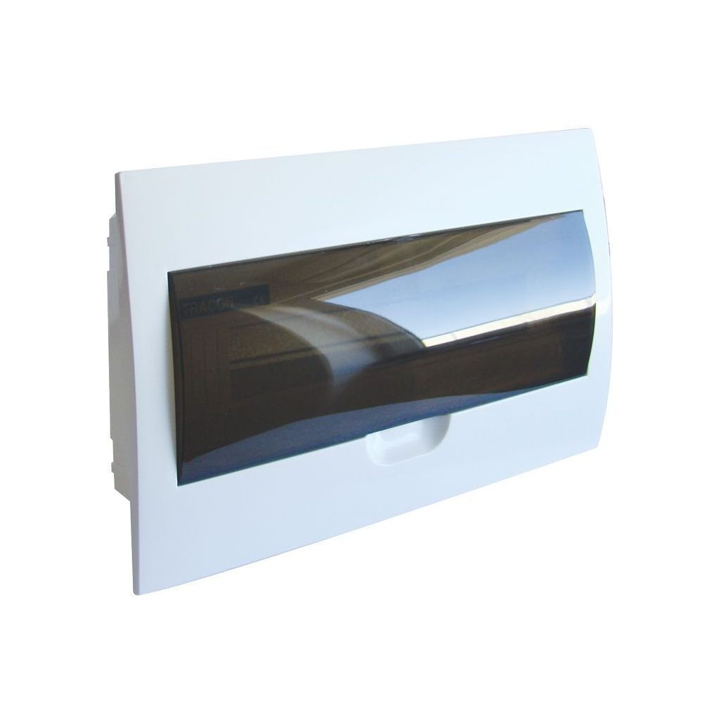 Distribuitor Tracon încastrat cu 1 rând, 18 module cu ușă transparentă IP40 PE/N șină EDS-18/1