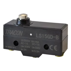   Comutator de poziție Tracon, conic scurt, cu buton de lovire LS15GD-B