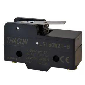   Comutator de poziție Tracon, cu tija cu arc, 1×CO, 15 A/250 V, 17 mm, LS15GW21-B
