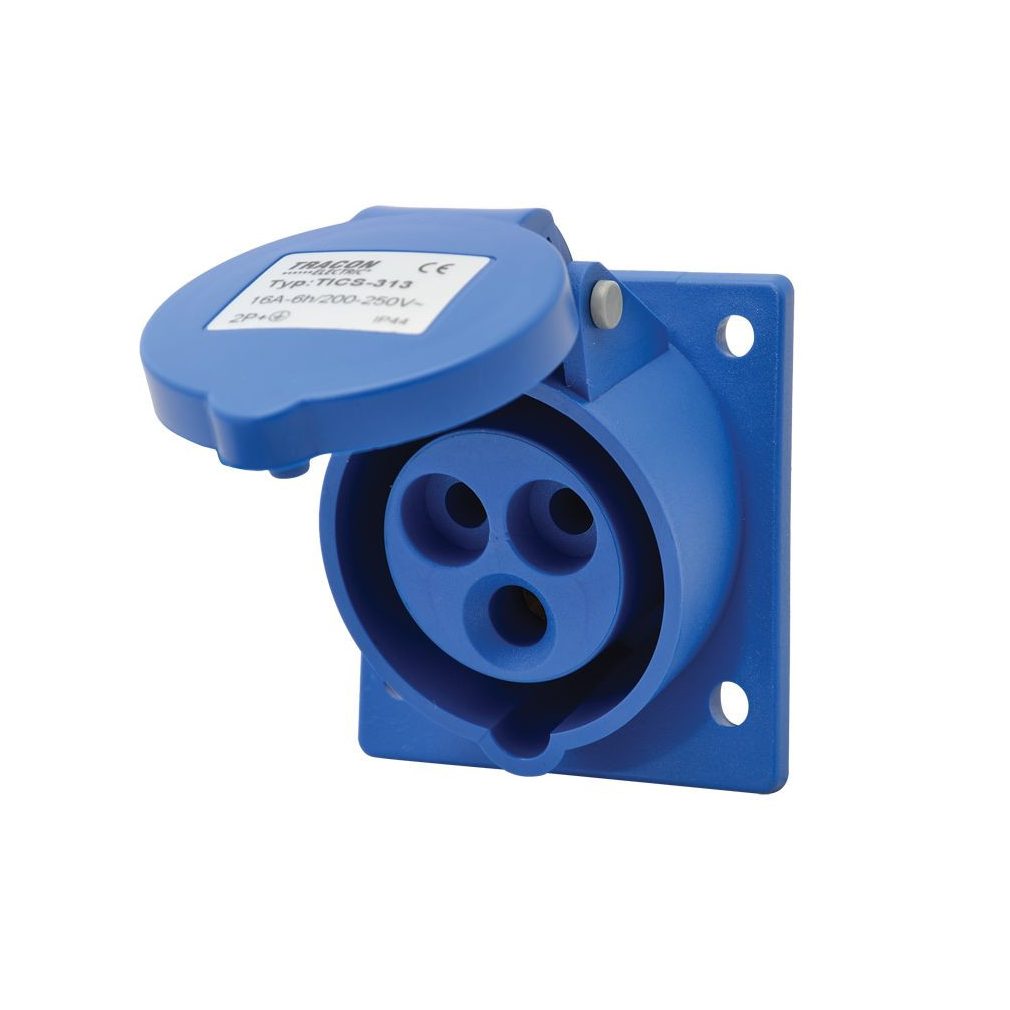 Conector industrial Tracon DAFB-162 3P 16A 250V IP44 conector încastrabil TICS-313