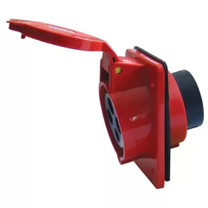   Conector industrial Tracon DAFB-323 3P+F 32A 400V IP44, priză înclinată pentru montare încastrată TICS-324