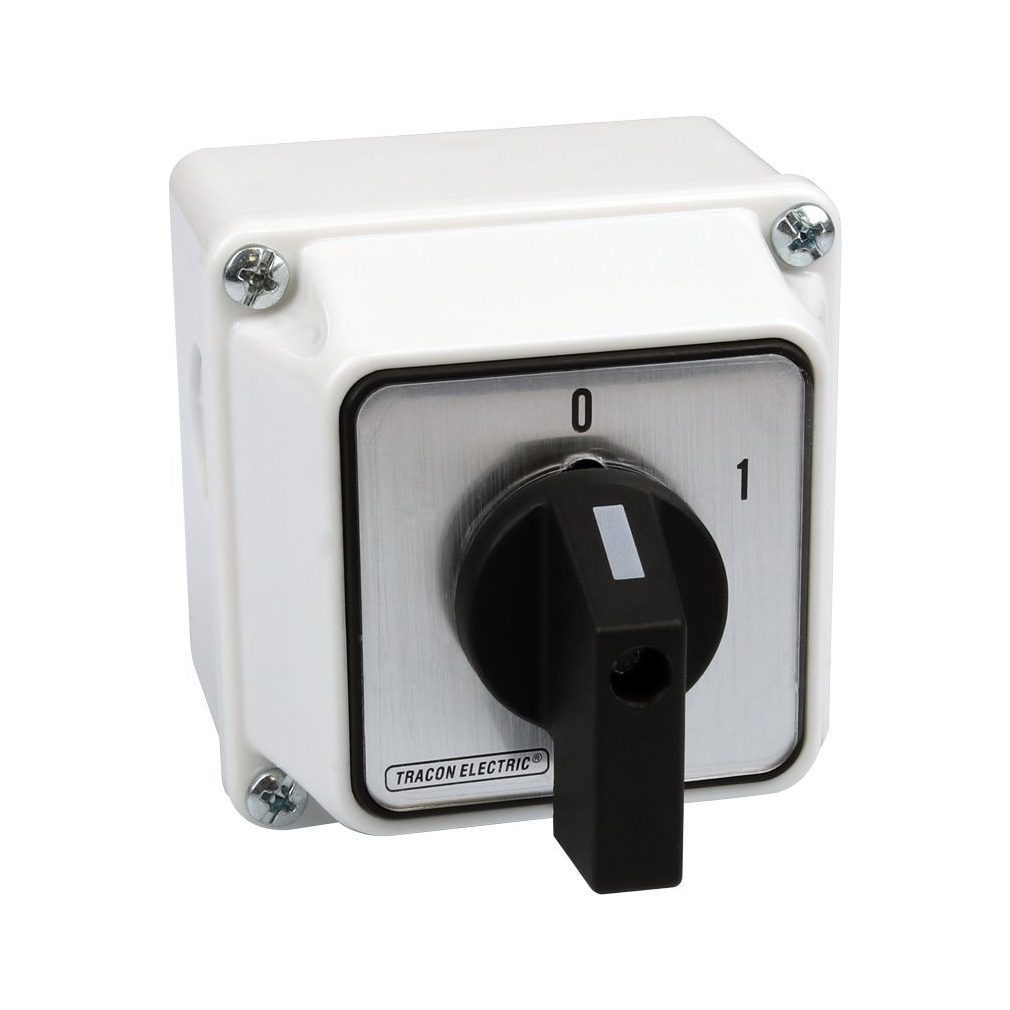 Tracon comutator manual în carcasă, ON-OFF, 400V, 20A, 2P, 5,5kW, 48×48mm, 60 grade, IP44, TK-206/2T