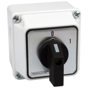   Întrerupător manual în carcasă Tracon, ON-OFF, 400 V, 20 A, 3 poli, 5,5 kW, 48×48 mm, 60°, IP44, TK-206/3T