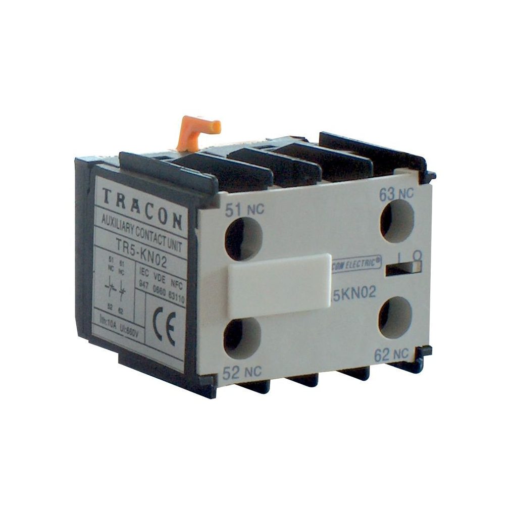 Tracon contact auxiliar frontal pentru TR1K 1×NC+1×NO 2A 230VAC TR5KN11