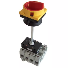  Întrerupător secțional cu blocare de siguranță și cuplaj pentru ușă, 63 A, 3 poli, 18,5 kW, 64 × 64 mm, TSS-63/3K Tracon