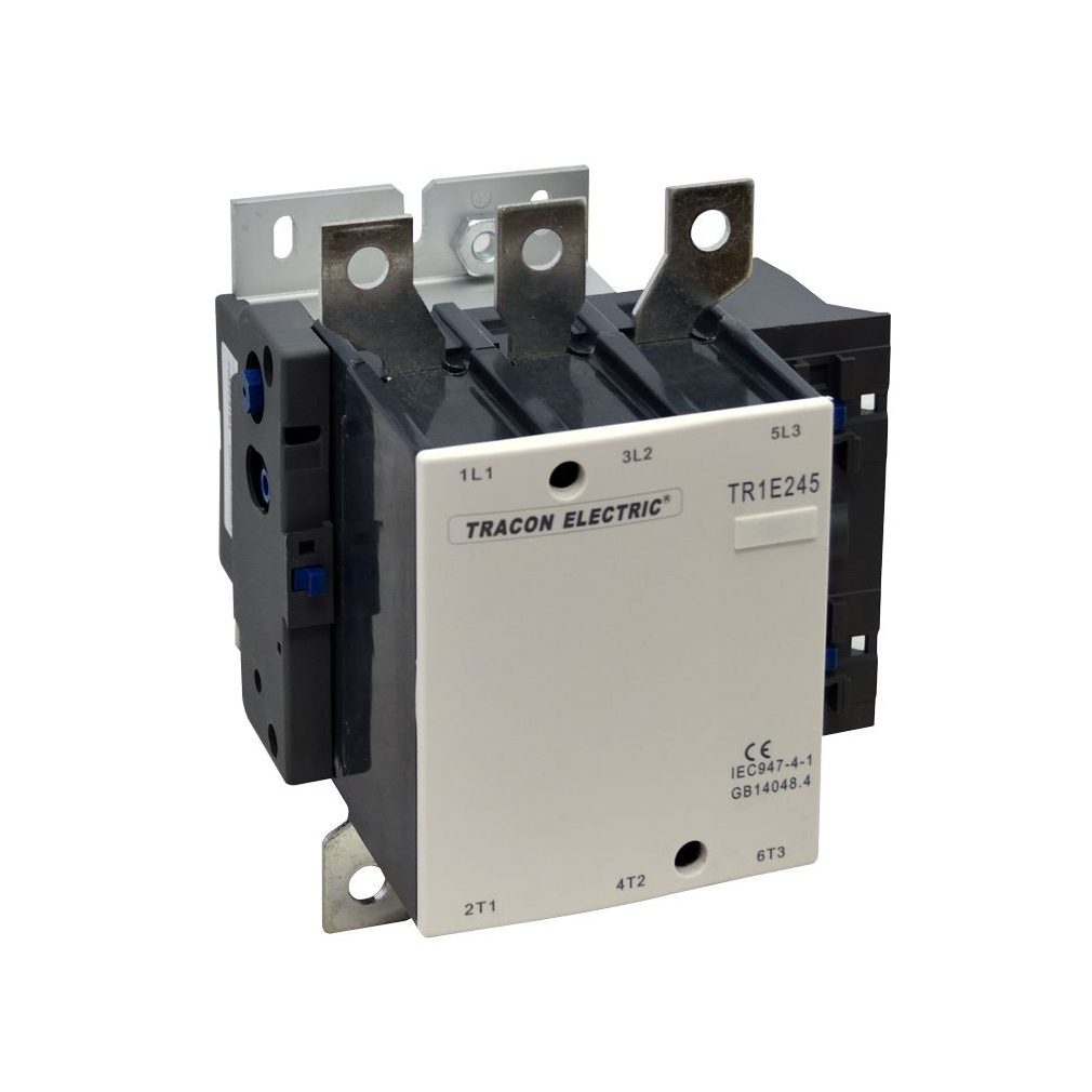 Contactor de curent mare Tracon 205A, 110kW, 230V AC, 3×NO+1×NO TR1E205