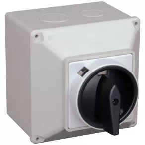  Întrerupător principal în carcasă Tracon, ON-OFF 20 A, 4 poli, 5,5 kW, 64×64 mm, IP44, TKF-20T