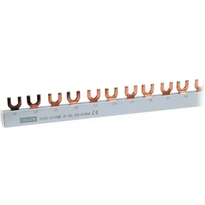   Șină de distribuție Tracon cu furcă 2P, model 56, 63 A TFSS-2V