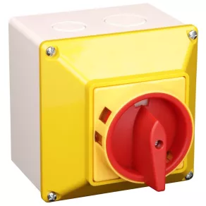   Întrerupător secțional cu blocare de siguranță, galben, 32 A, 4 poli, 7,5 kW, 64×64 mm TSS-32/4T65S