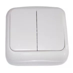   Întrerupător Tracon cu 2 circuite pentru montare pe perete (întrerupător de tapet) 10 A/250 V, IP20, (105) TTK-05