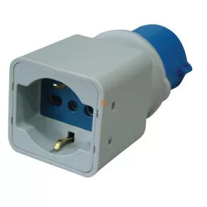   Adaptor de conectare Tracon, intrare CEE/Schuko 2P+E 6h (CEE), ieșire 2P+E (Schuko) 16A TICS-A1