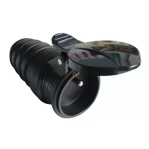   Priză cu contact de protecție cu știft, cauciuc, 16 A, IP44, TICS-212GF, Tracon
