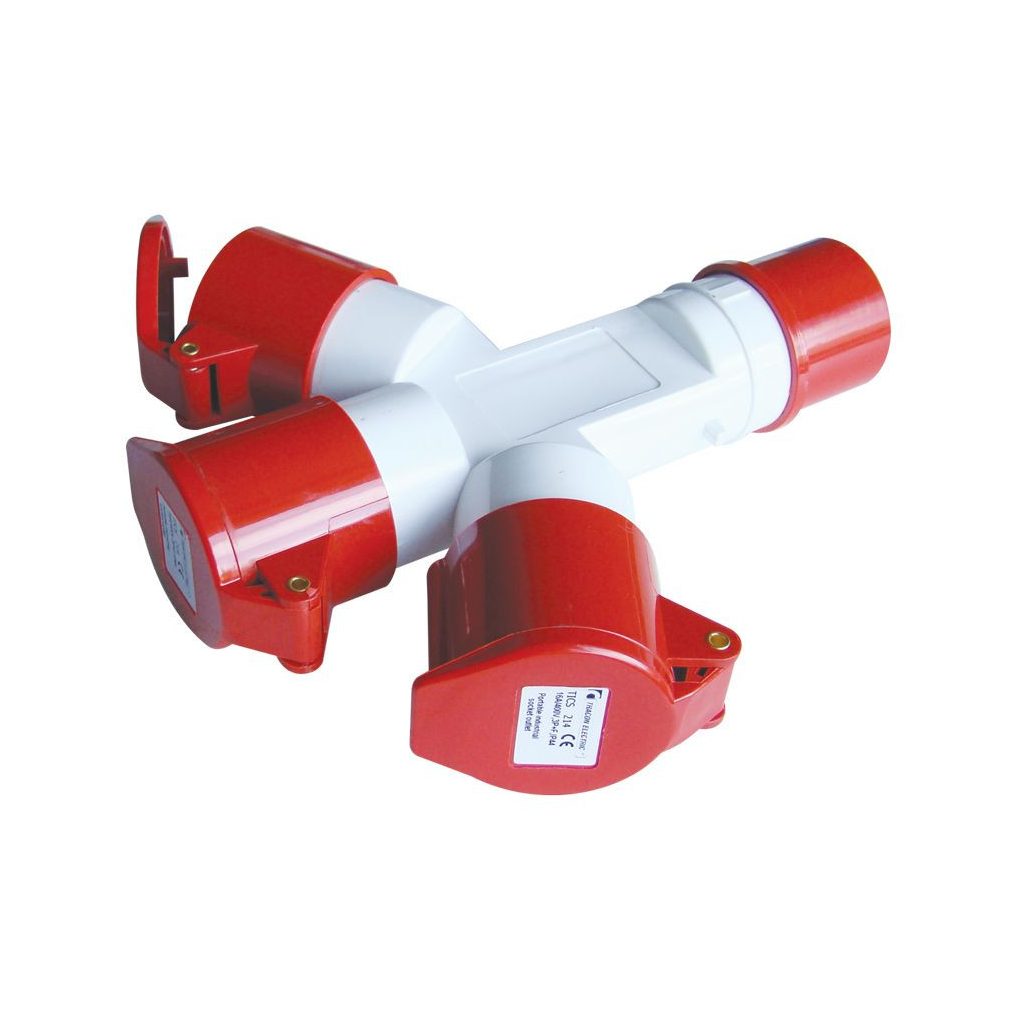 Priza industrială Tracon 16A, 1x3P+E, 3x2P+E, IP44 TICS-1024