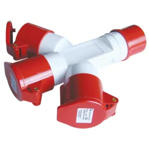   Priză industrială Tracon 16 A, 1x3P+E, 3x2P+E, IP44 TICS-1024