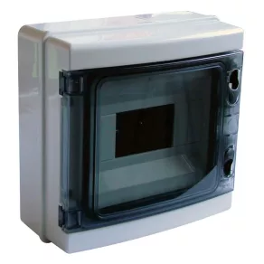   Tracon distribuitor mic de perete, cu 1 rând, 8 module, cu ușă transparentă, IP65, cu șină PE/N, EDFKIP65-8/1