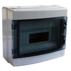  Distribuitor mic, 1 rând, 12 module, ușă transparentă, șină IP65 PE/N EDFKIP65-12/1 Tracon