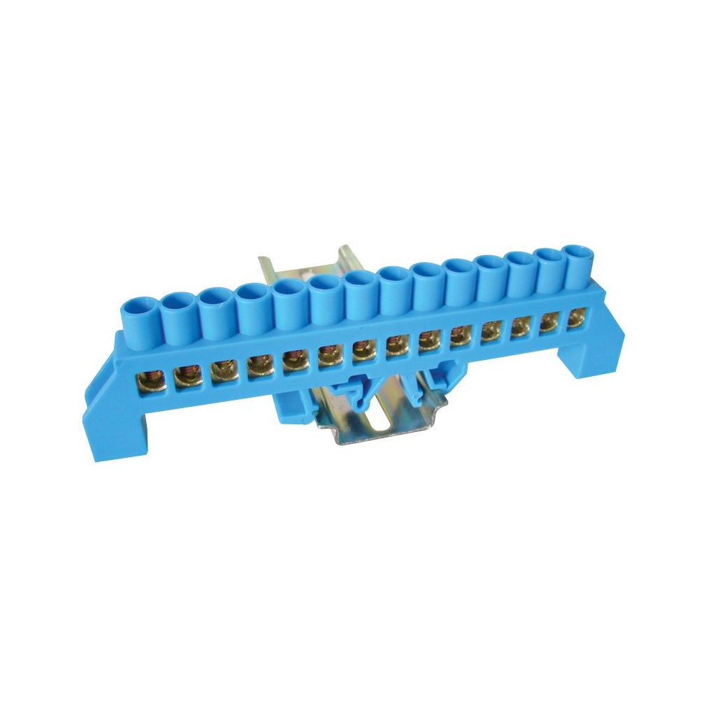 Bara de împământare izolată Tracon (N/PE), albastră 230/400V, 100A, 8×12mm, 14P, IP20 NPE-B8--14