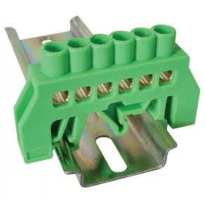   Bară de împământare izolată Tracon (N/PE), verde, 100 A, 8×12 mm, 6 poli, IP20 NPE-G8-6