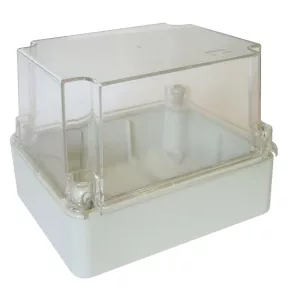   Cutie de joncțiune din plastic Tracon 190x145x140 mm, transparentă, cu capac ridicat, IP55 MD191514T