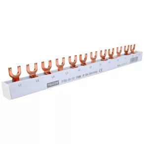   Șină de conectare Tracon 3F cu furci, 63 A, 12 module TFSS-3V-12