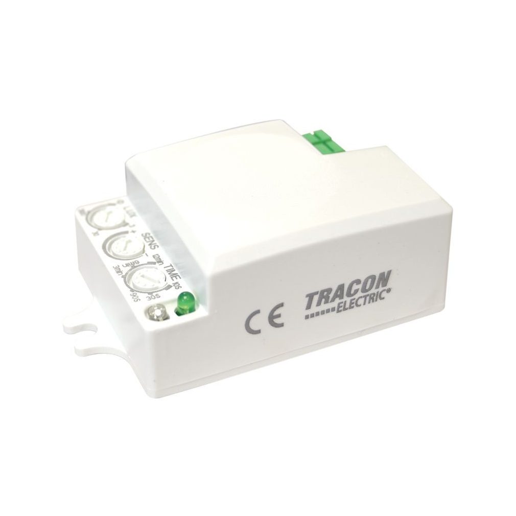 Senzor de mișcare Tracon, microunde, pentru lampă 5,8 GHz, 360°, 1-6 m, 10 s-12 min, 3-2000 lux TMB-L01D