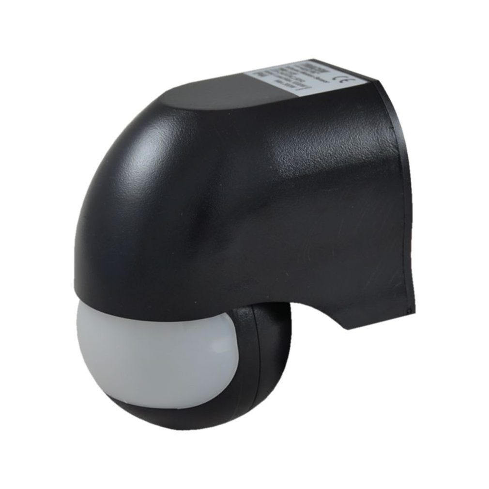 Senzor de mișcare Tracon, infraroșu pentru perete, negru 180°, max. 12 m, 10 s-7 min, 3-2000 lux TMB-112F