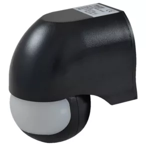   Senzor de mișcare Tracon, cu infraroșu, pentru montare pe perete, negru, 180°, max. 12 m, 10 s–7 min, 3–2000 lux, TMB-112F