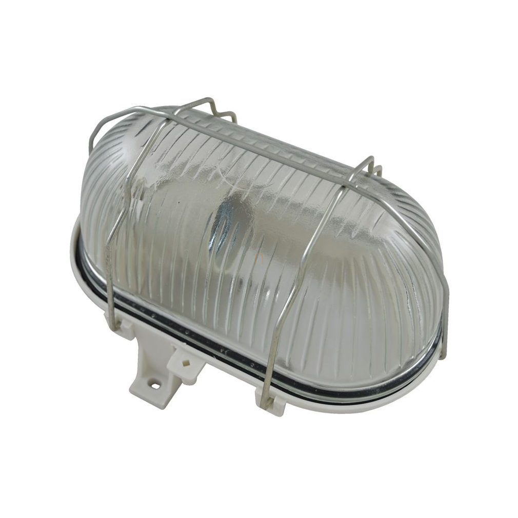 Műanyag hajólámpa, ovális, fehér E27,max.60W,IP44 TLH-08S Tracon