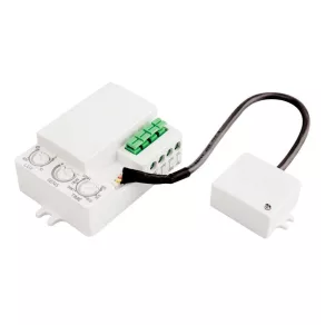   Senzor de mișcare Tracon, cu radar, pentru corpuri de iluminat, cu senzor exterior, alb, 360°, 2-8 m, 10 s-12 min TMB-L01M