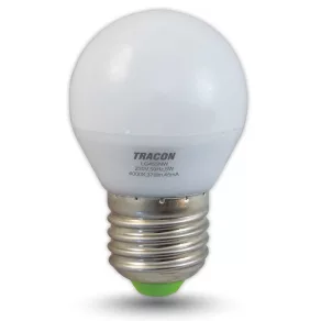   Bec LED sferic mic de 5 W, soclu E27, 370 lm, 4000 K, lumină albă neutră, unghi de 250°, Ra80, 230 V, LG455NW Tracon