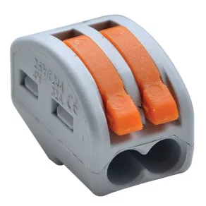   Conector pentru cabluri fără șuruburi, cu capac detașabil, 0,75–4 mm², 32 A, 400 V, 2P, OVO2,5-2 Tracon
