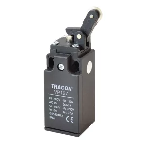   Comutator de poziție, cu rolă de apăsare 1×NO+1×NC, 6 A, IP65 VP127 Tracon