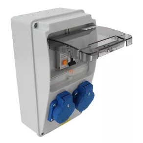   Cutie de racordare cu protecție RCBO, ieșiri: 2×SCHUKO TDB02-6MV