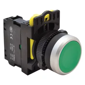 Tracon buton simplu, verde 1×NO, 5 A/230 V, IP65, NYG3-G