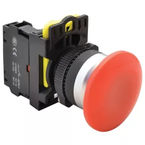   Buton cu cap de ciupercă Tracon, roșu, 1xNC, 5 A, 40 mm, IP65 NYG3-MR