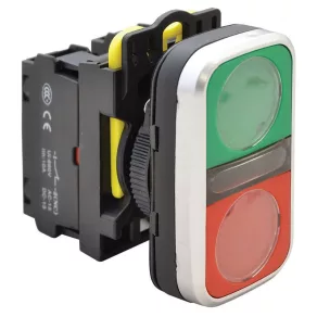   Buton dublu de pornire-oprire, I-O, roșu 1×NO+1×NC, 5 A, IP65, NYG3-D Tracon