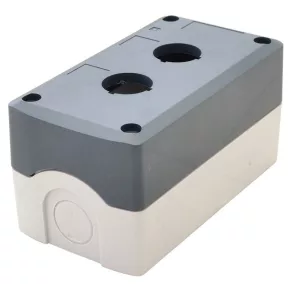   Carcasă asamblată Tracon pentru butoane, gri, 2 butoane, 22,5 mm, IP65, 2×PG-13,5 NYGD-2GR