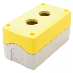   Set de carcase Tracon pentru butoane, galben, 2 bucăți, 22,5 mm, IP65, 2×PG-13,5, NYGD-2YE