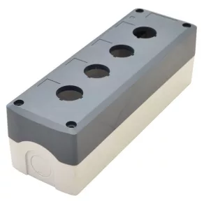   Carcasă asamblată Tracon pentru butoane, gri, 4 butoane, 22,5 mm, IP65 NYGD-4GR