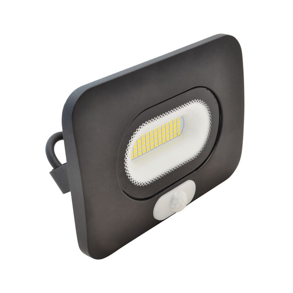LED proiector cu senzor de mișcare, negru 10W, 4000K, IP65, 750lm, RLEDLM10 - Tracon RSMDLM10