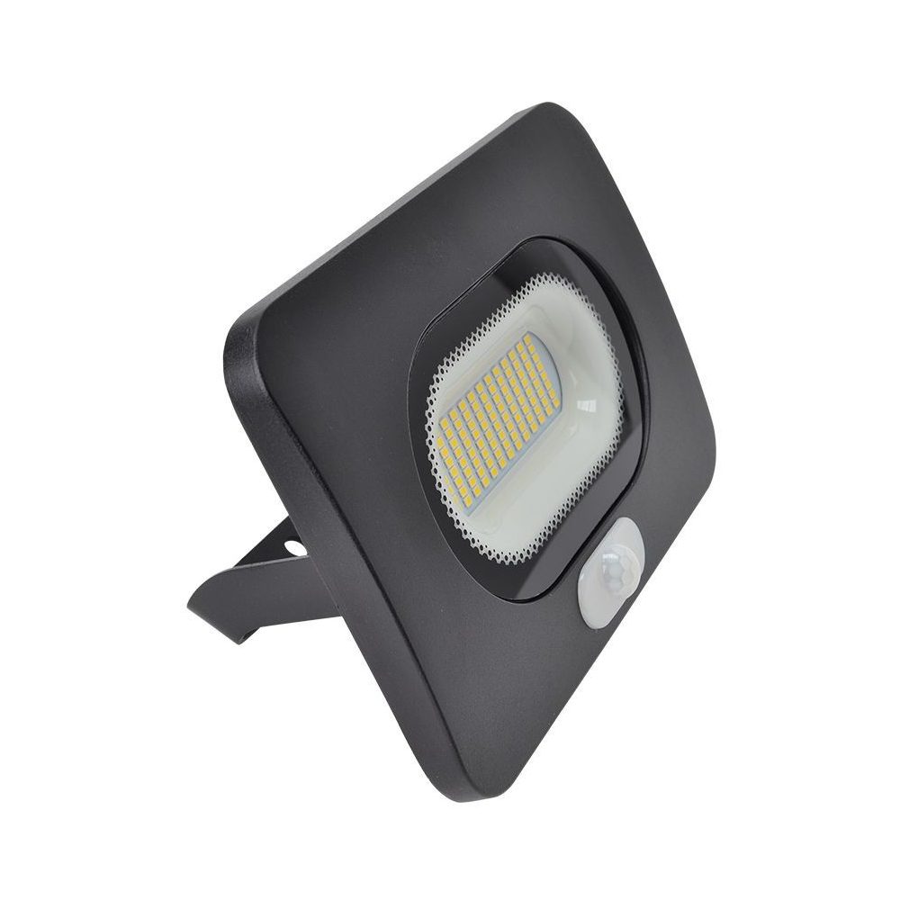 Proiector LED cu senzor de mișcare, negru 50W, 4000K, IP65, 3750lm, RLEDLM50 - Tracon RSMDLM50