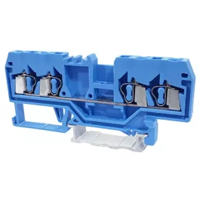   Conector industrial de serie cu conductor neutru, cu arc, pentru șină, albastru, 800 V, 20 A, 0,08–2,5 mm², 4P, TSKC2,5/4-K, Tracon