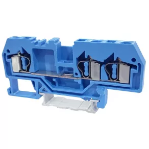   Clemă industrială de serie pentru conductori de fază, cu arc, pentru șină, albastră, 800 V, 32 A, 0,08–4 mm², 3P, TSKC4/3-K, Tracon