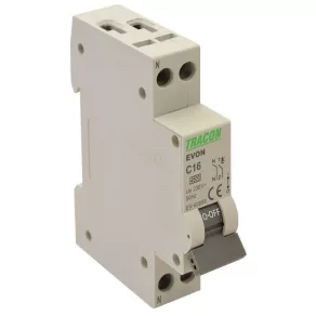   Disjunctor mic, 1+N poli, caracteristică C, 4,5 kA, 25 A, EVONC25 Tracon