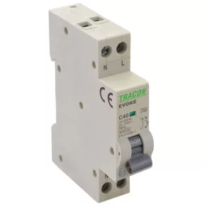   Întrerupător de protecție combinat Tracon 1B 6A 30mA 1 modul 6kA EVOKEB603