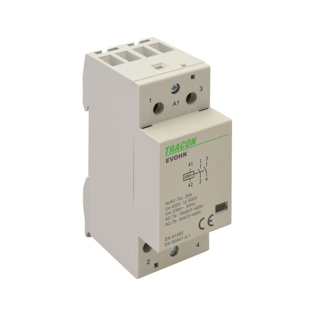 Contactor de instalare Tracon 2 Mod, 2×NO, 40A EVOHK2-40