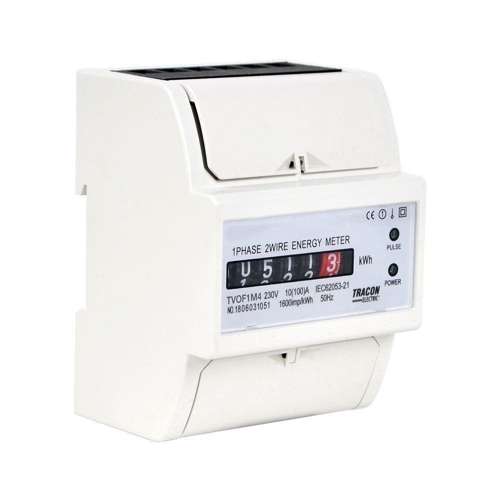 Tracon contor de consum direct 1F 100A mecanic, pentru șină DIN, TVOF1M4
