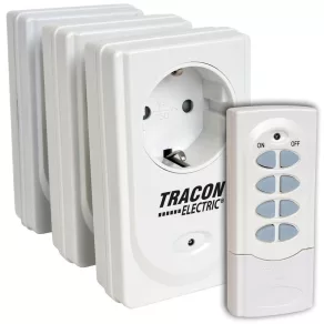   Priză cu comutator de la distanță Tracon, 3 prize, 1 telecomandă 3600 W, IP20 RCS13