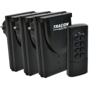   Priză cu telecomandă Tracon, 3 prize, 1 telecomandă 3600 W, IP44 RCS13-IP